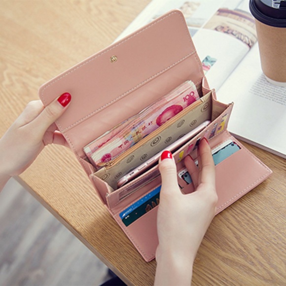 Pink Stitched Design Wallet/Clutch - Picture 2 of 5